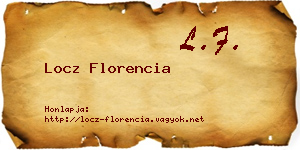 Locz Florencia névjegykártya
